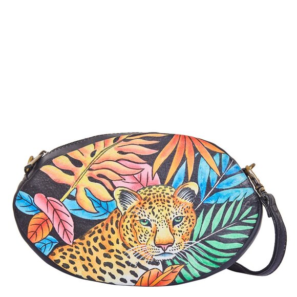 Hand-Painted Fanny Pack, Crossbody Strap | Leather Hands-Free Belt Bag - Travel - Picture 1 of 9